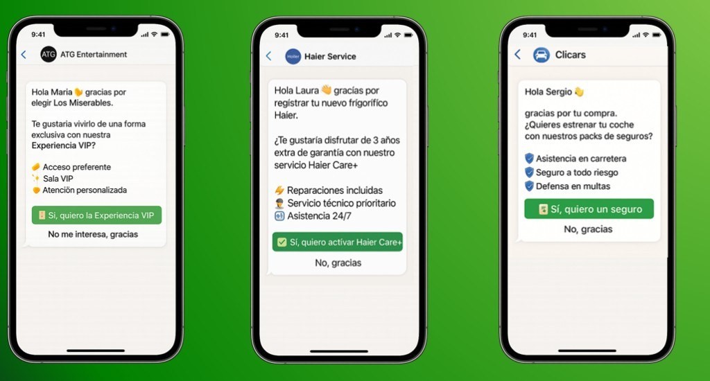WhatsApp upsell message examples