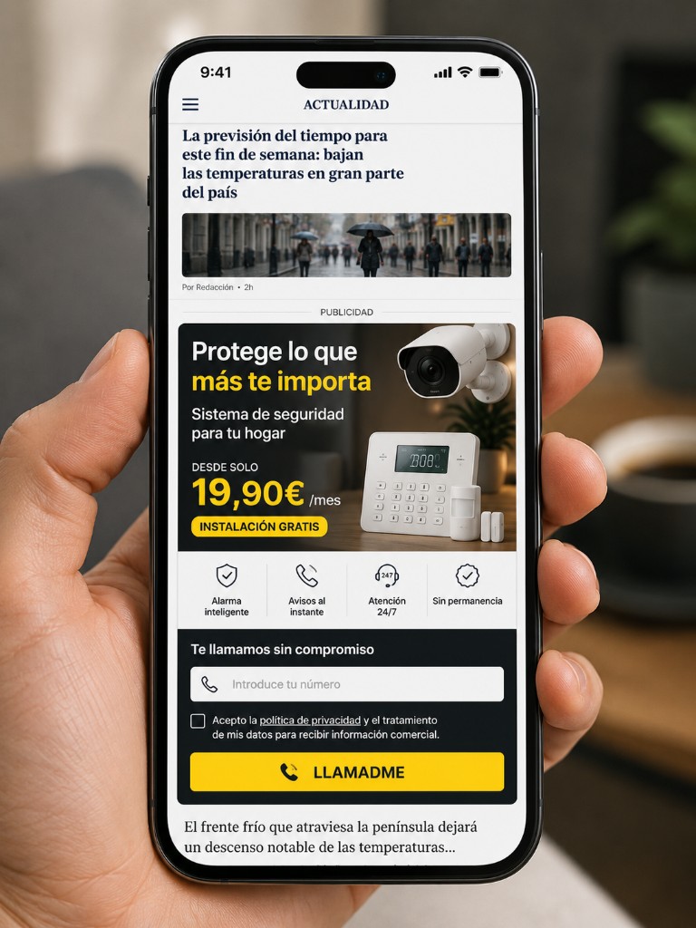 In-ad lead capture form on mobile news feed